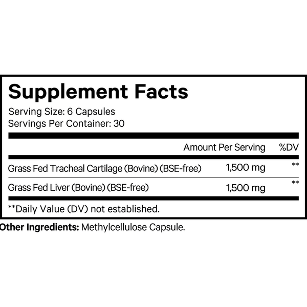 Beef Cartilage Supplement Facts Label