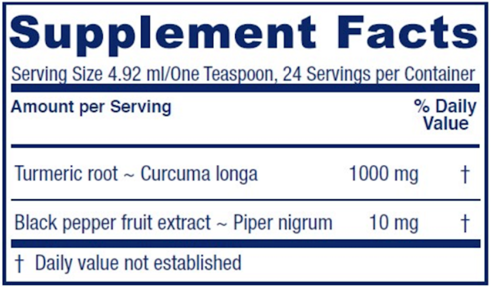 Turmeric Tonic Supplement Facts Label