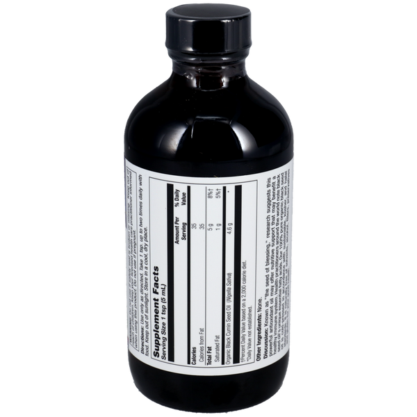 Organic Black Seed Oil Supplement Facts Label