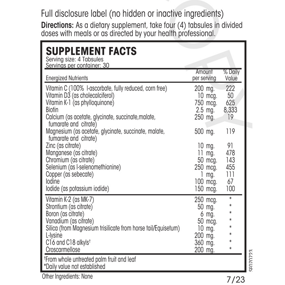 Hair Skin & Nails Guard Supplement Facts Label