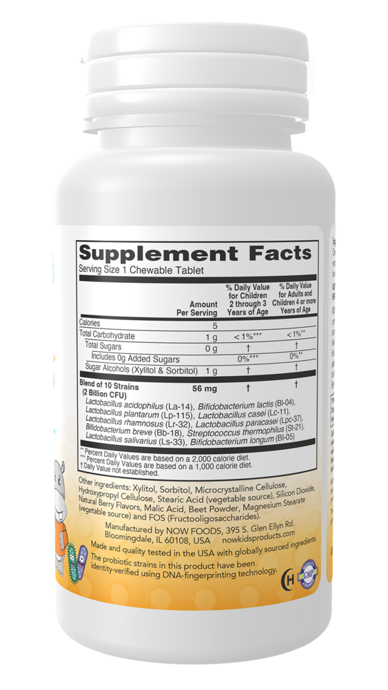 Berry Dophilus Supplement Facts Label