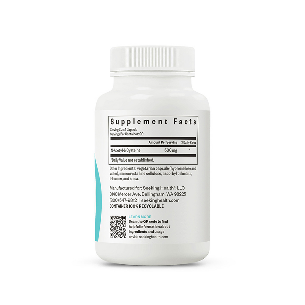 NAC (N-Acetyl-L-Cysteine) Supplement Facts Label