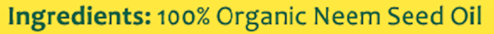 Neem Oil Organic Cold Pressed Supplement Facts Label