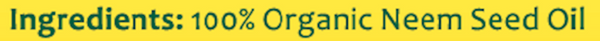 Neem Oil Organic Cold Pressed Supplement Facts Label