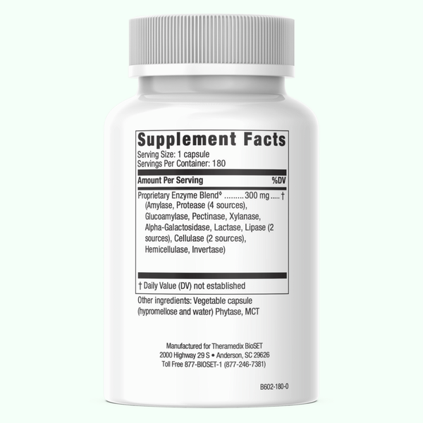 Full Spectrum Digestion Supplement Facts Label
