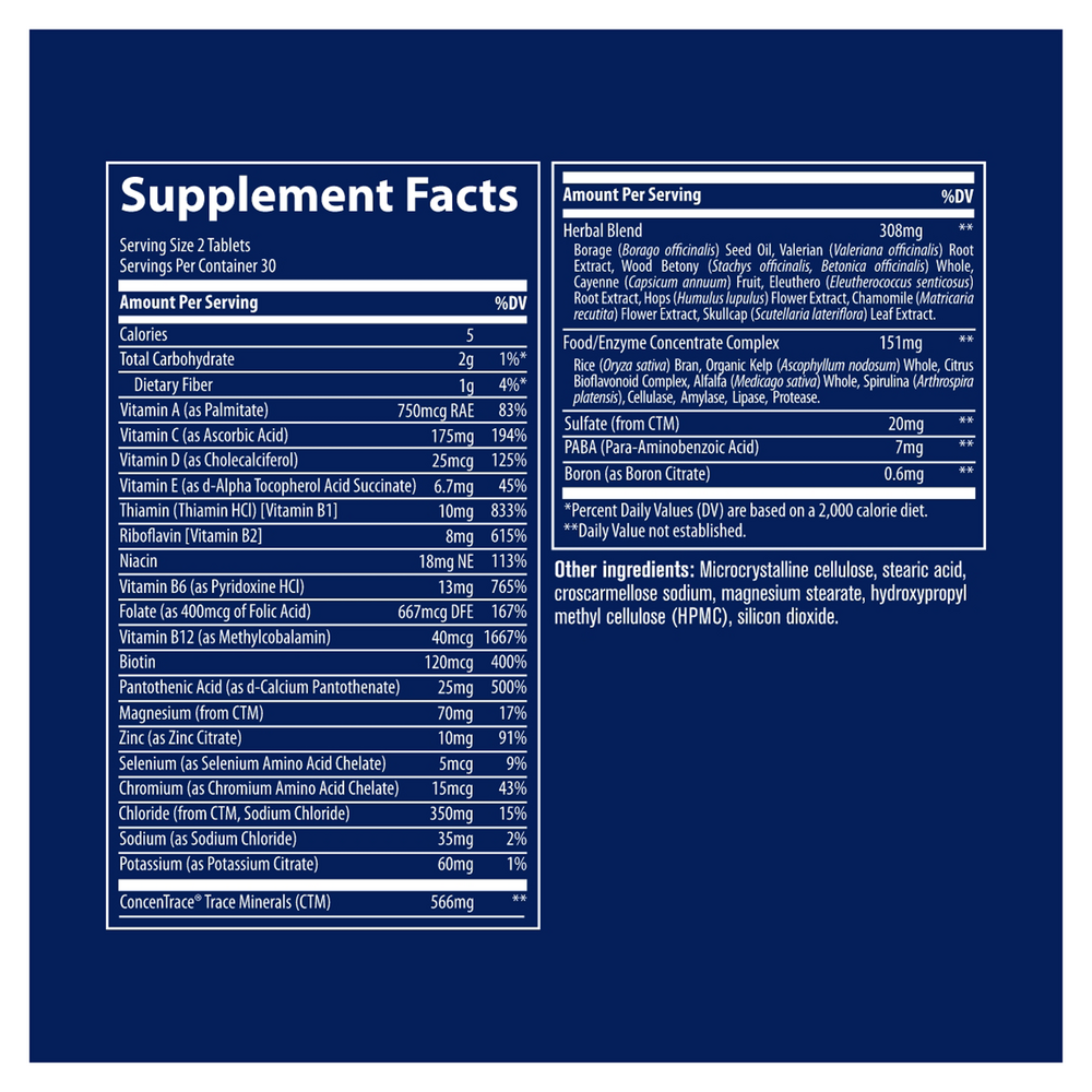Stress-X Supplement Facts Label