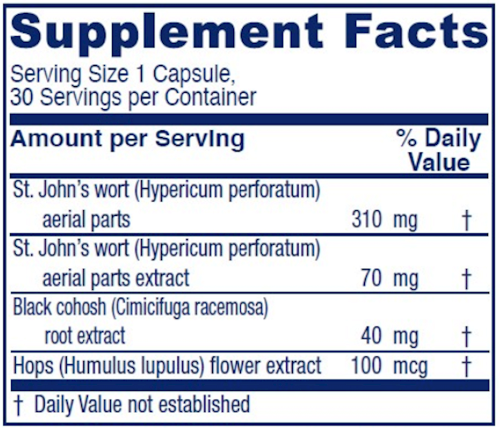 Woman's Passage Supplement Facts Label