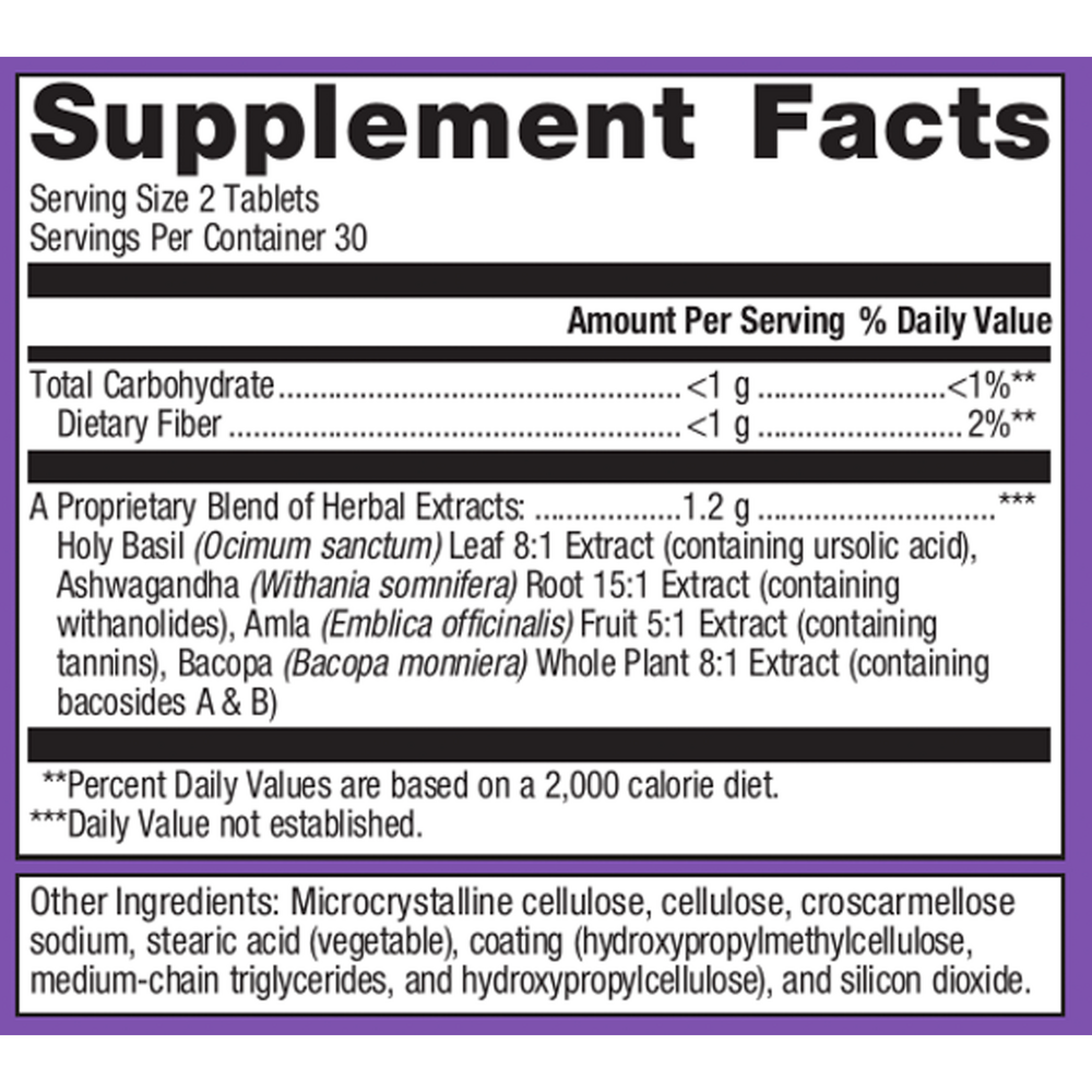 Exhilarin Supplement Facts Label