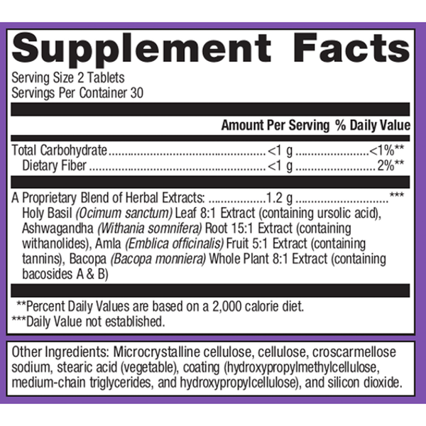 Exhilarin Supplement Facts Label