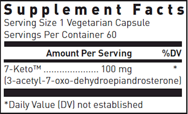 7-Keto Supplement Facts Label