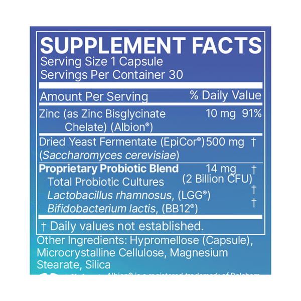 EpicDefense Supplement Facts Label