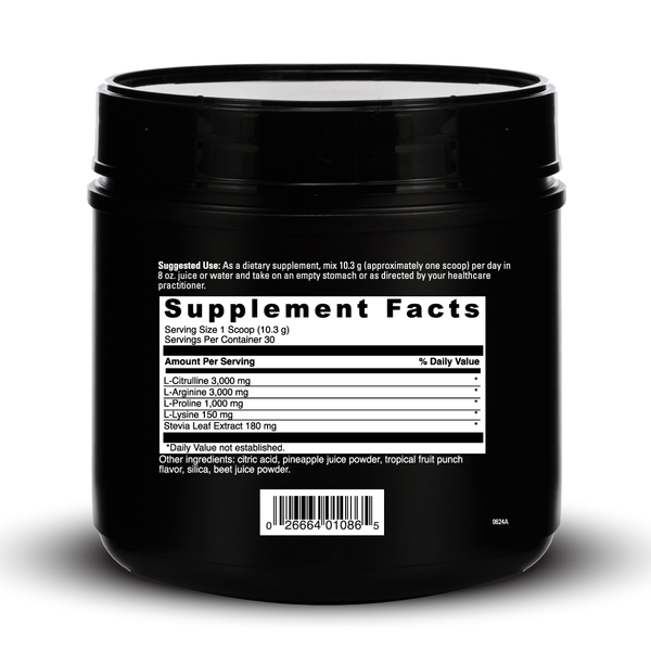 Nitro Benefits Supplement Facts Label