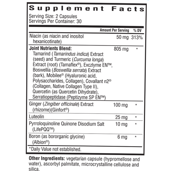 Joint Nutrients Supplement Facts Label