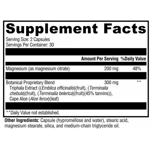 ColonX™ Supplement Facts Label