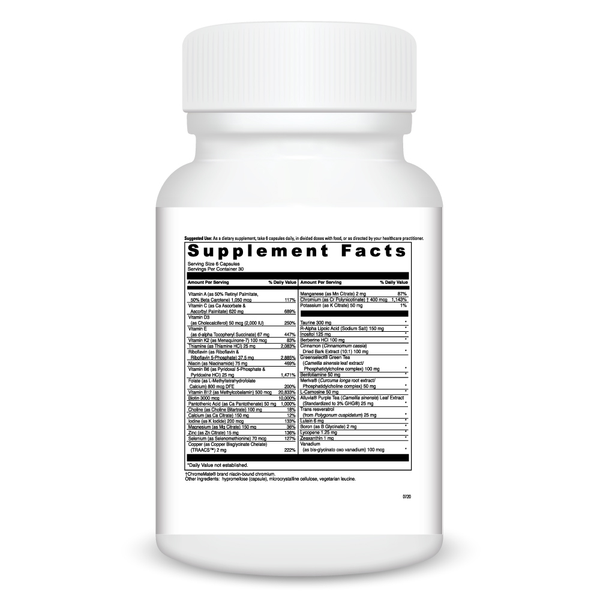 Metabolic Multi Supplement Facts Label