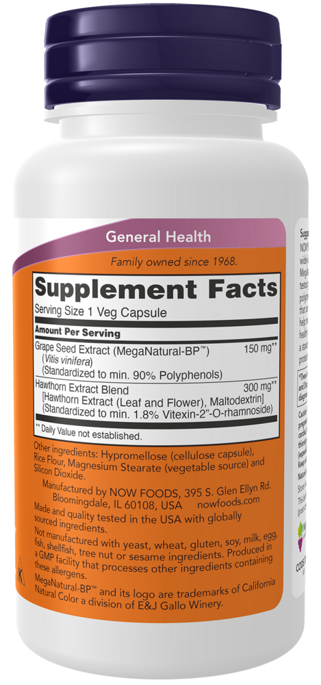 Blood Pressure Health Supplement Facts Label