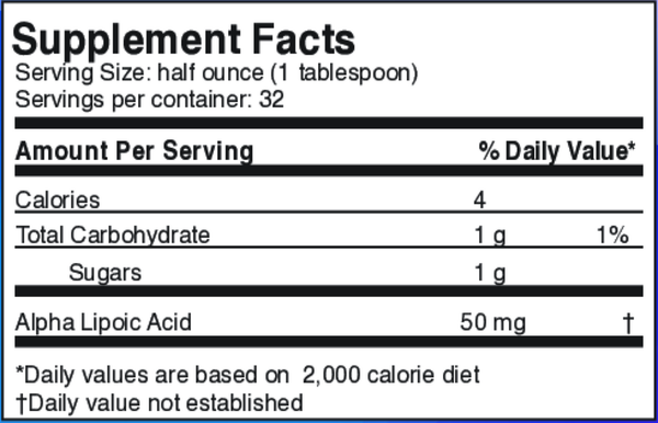 Alpha Lipoic Acid Supplement Facts Label