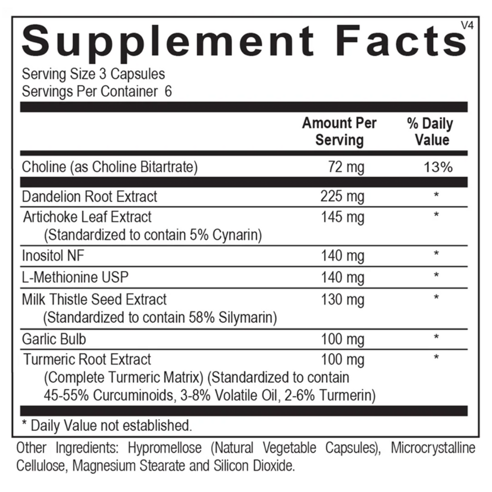 PhytoCore Supplement Facts Label