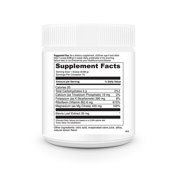 Fizzy Mag Supplement Facts Label