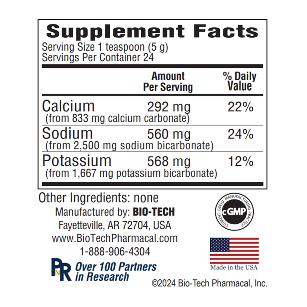 Tri-Salts Powder Supplement Facts Label