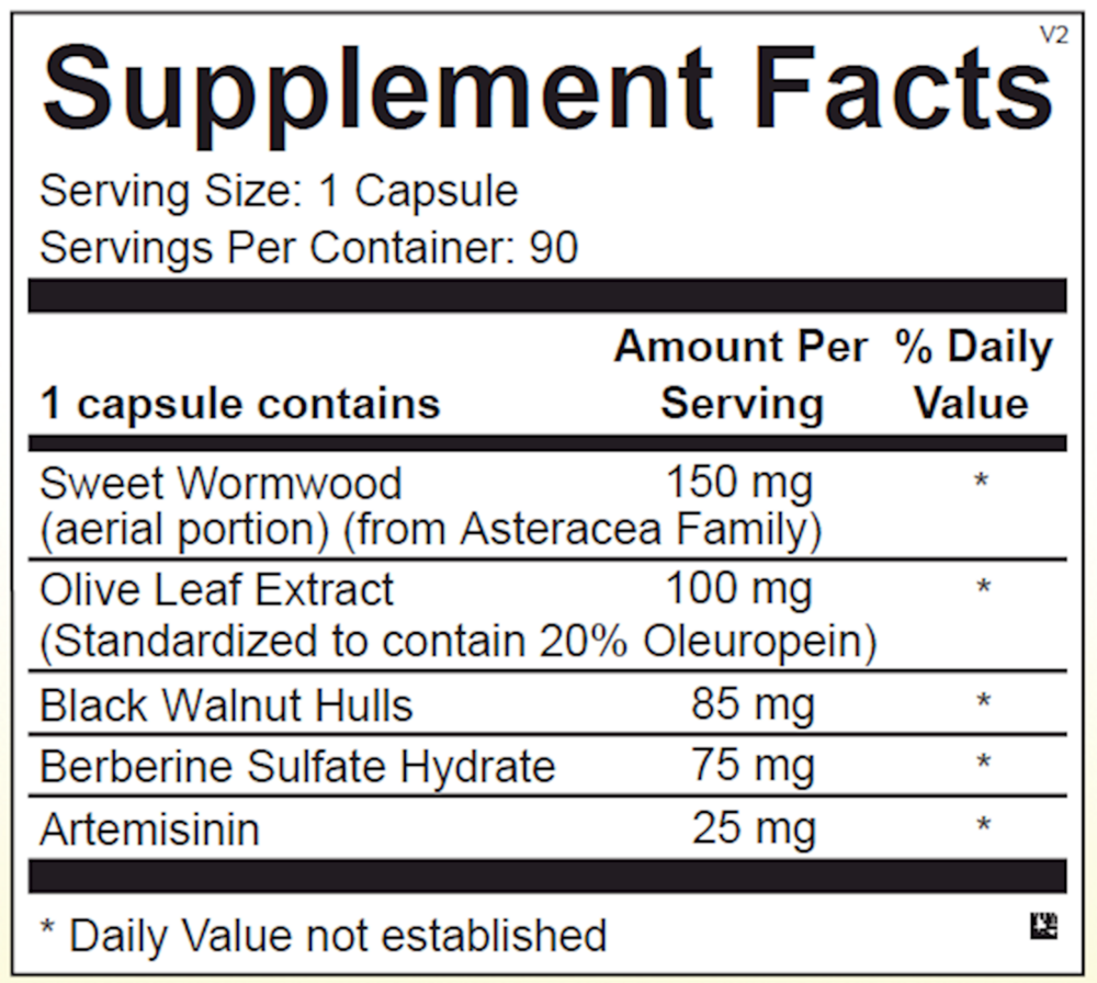 Paracid Forte Supplement Facts Label
