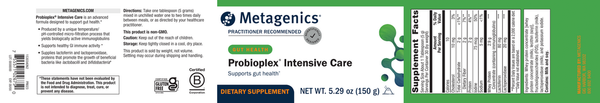 Probioplex Intensive Care Powder Supplement Facts Label