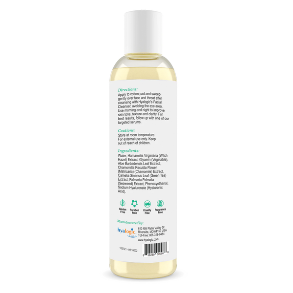 Facial Toner with HA Supplement Facts Label