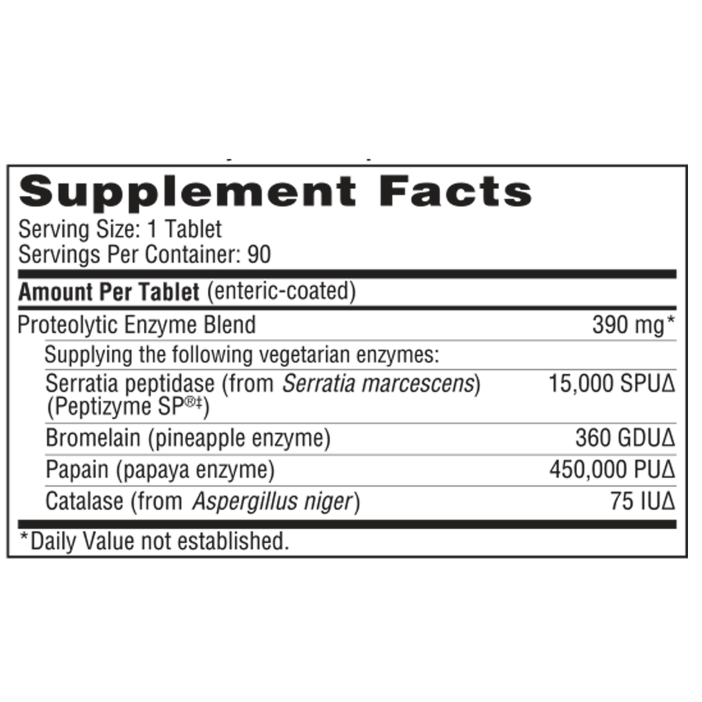 Serralase Supplement Facts Label