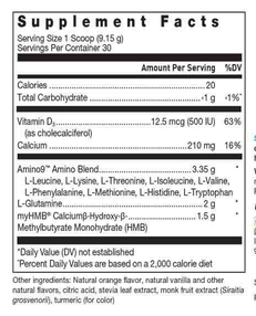 Klean Aminos + HMB Supplement Facts Label
