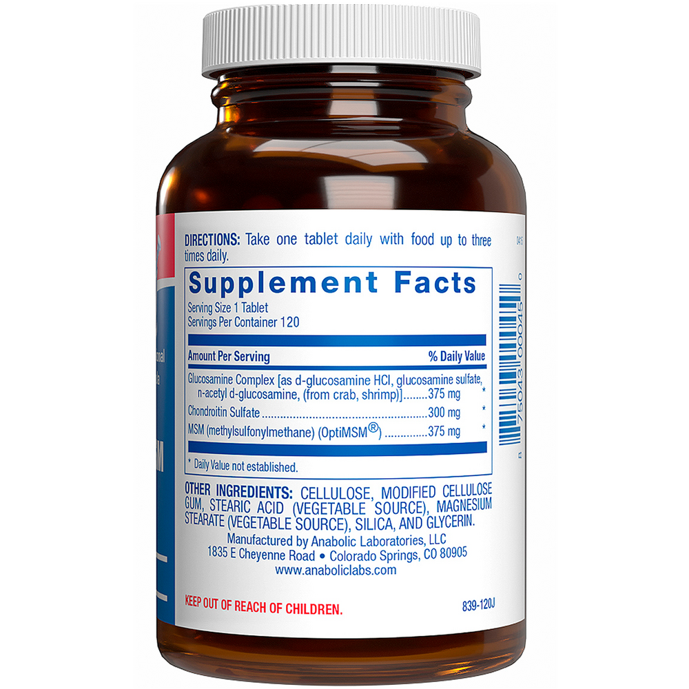 GLUCOSAMINE CHONDROITIN MSM Supplement Facts Label