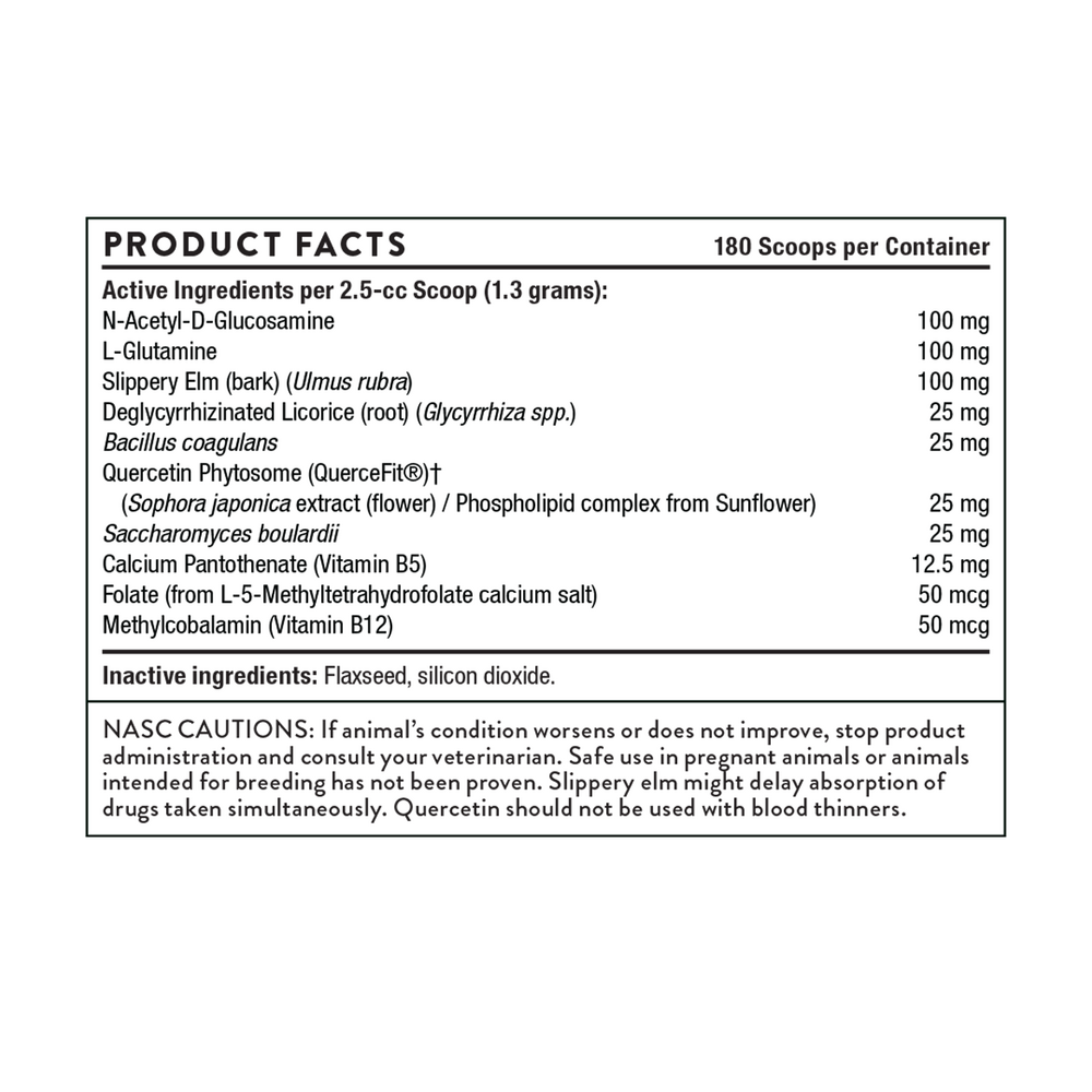Gut Health Formula Supplement Facts Label
