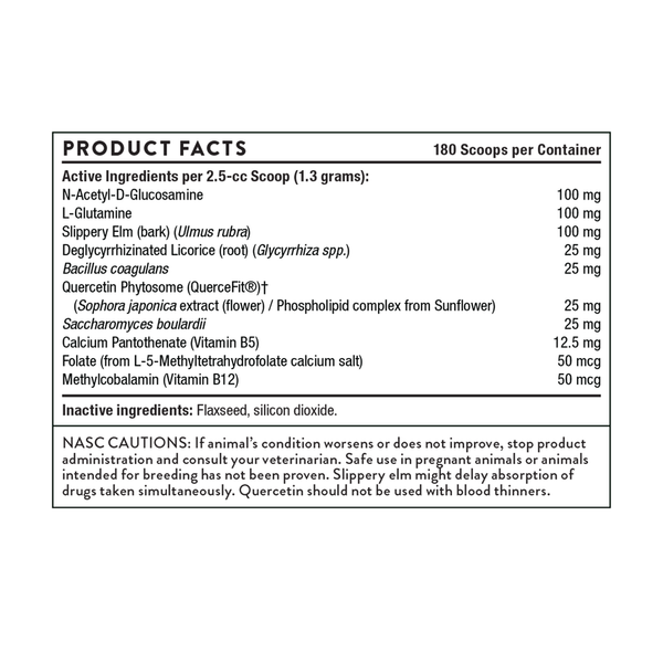 Gut Health Formula Supplement Facts Label