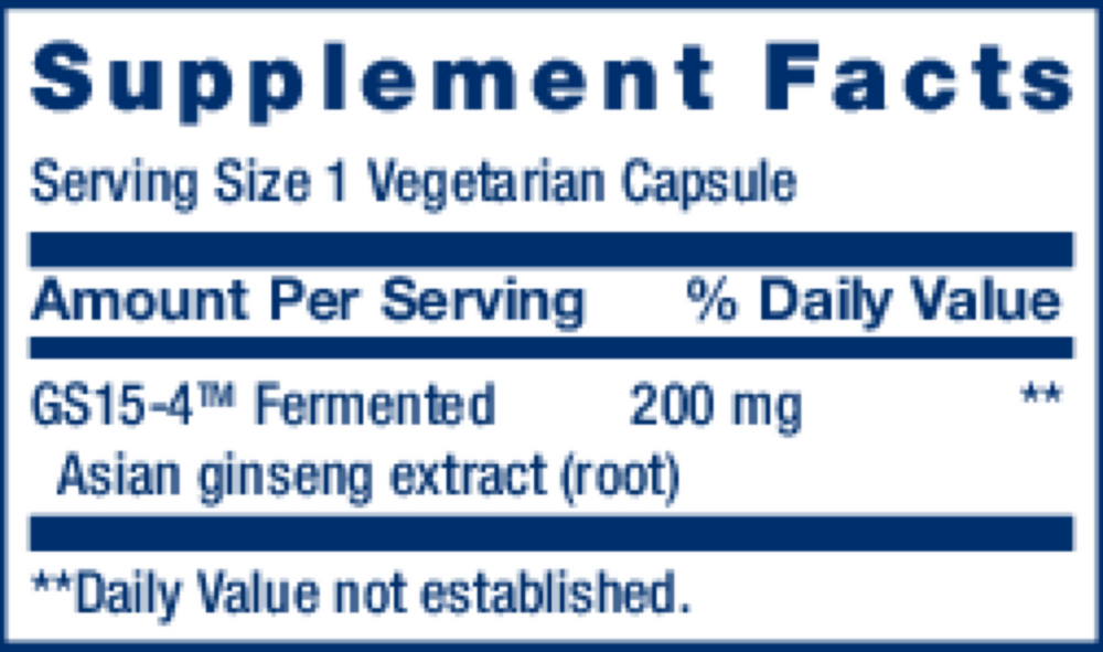Ginseng Energy Boost Supplement Facts Label