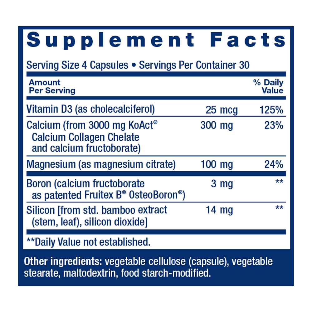 Bone Strength Collagen Formula Supplement Facts Label