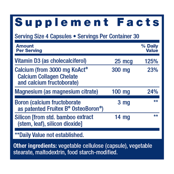 Bone Strength Collagen Formula Supplement Facts Label