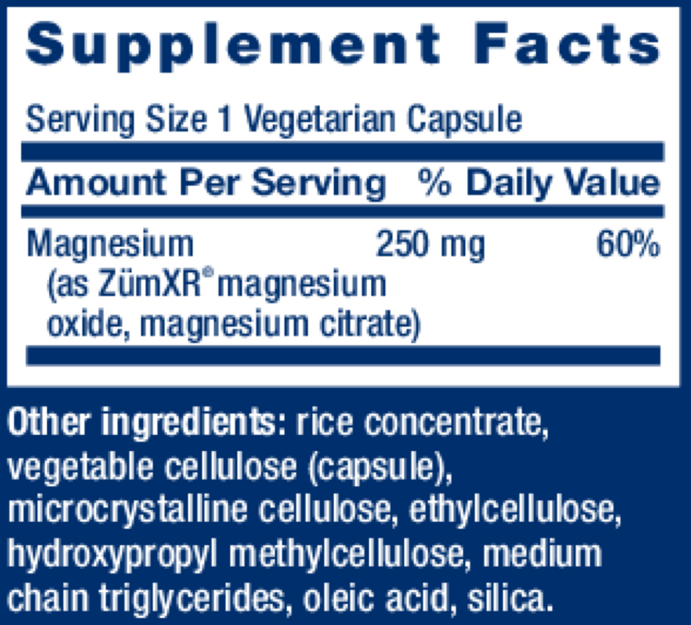 Extend-Release Magnesium Supplement Facts Label