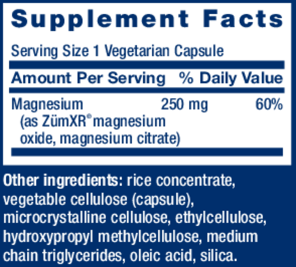 Extend-Release Magnesium Supplement Facts Label
