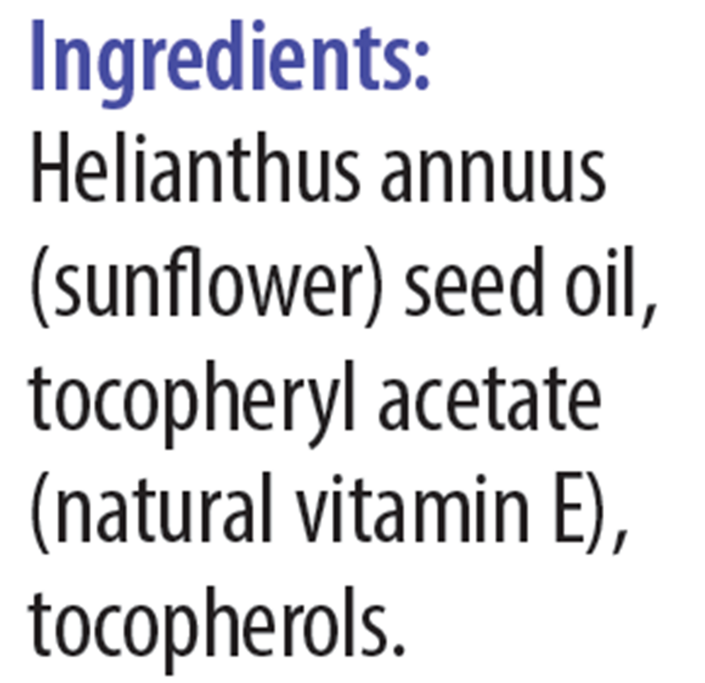 E-Gem Oil Drops Supplement Facts Label