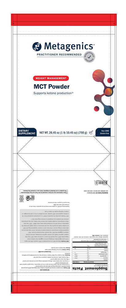 MCT Powder Supplement Facts Label