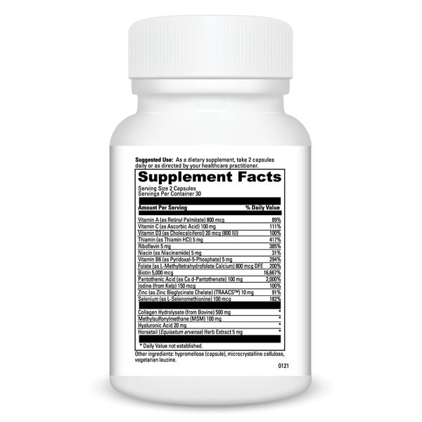 Hair Skin & Nails Supplement Facts Label