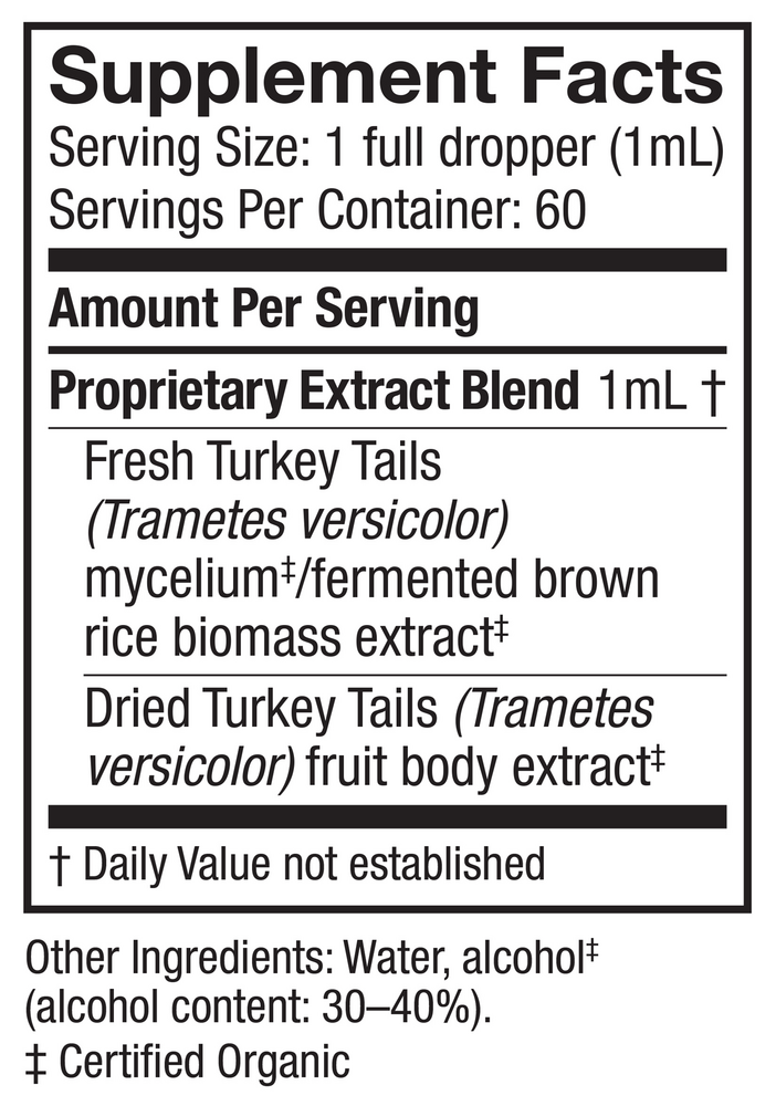 Turkey Tail - EXTRACT Supplement Facts Label