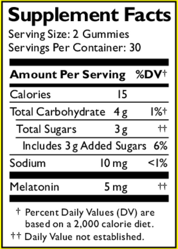 RESCUE PLUS Sleep Supplement Facts Label