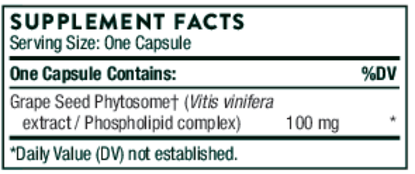 Grape Seed Extract (formerly O.P.C.-100) Supplement Facts Label