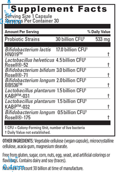 ProBrainBiotics Max Supplement Facts Label