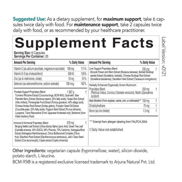 ProstaCaid Supplement Facts Label
