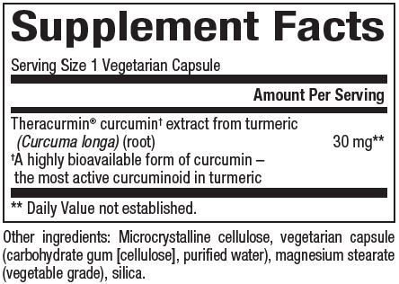 Theracurmin Supplement Facts Label