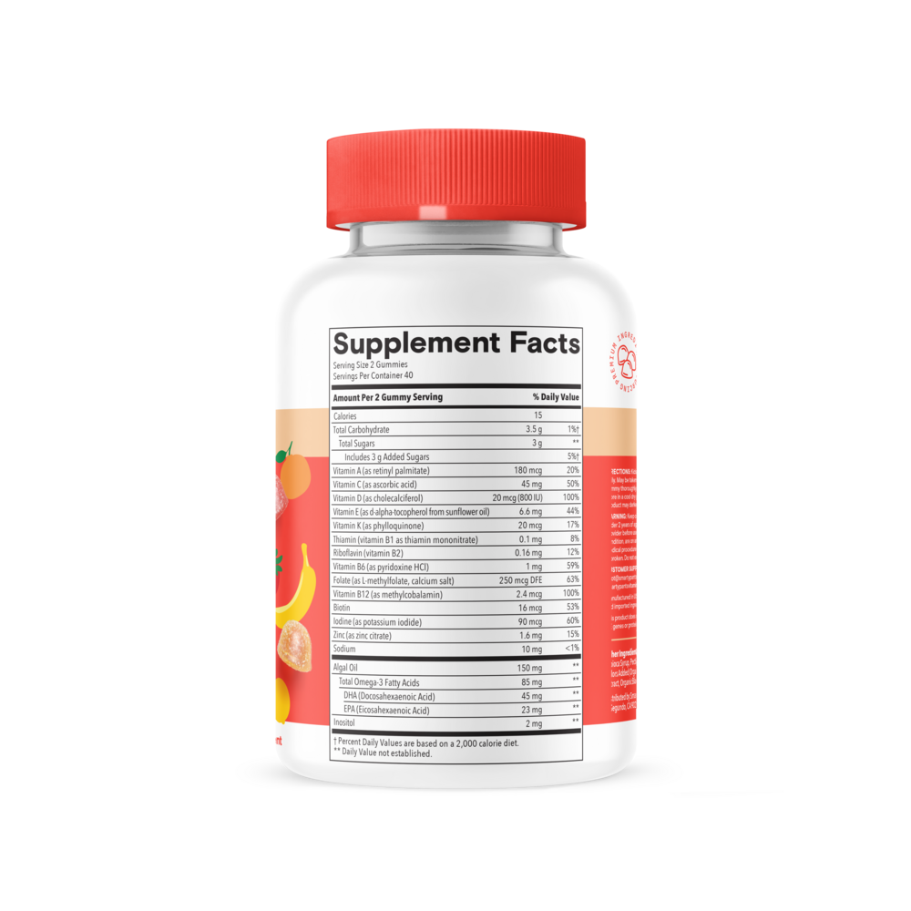 Kids Plus Multi & Omegas Supplement Facts Label