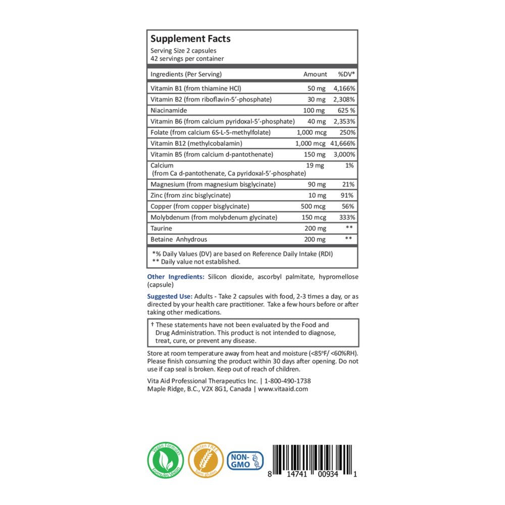 Methyl-Aide Supplement Facts Label