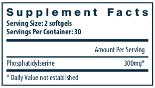 Phosphatidylserine Supplement Facts Label