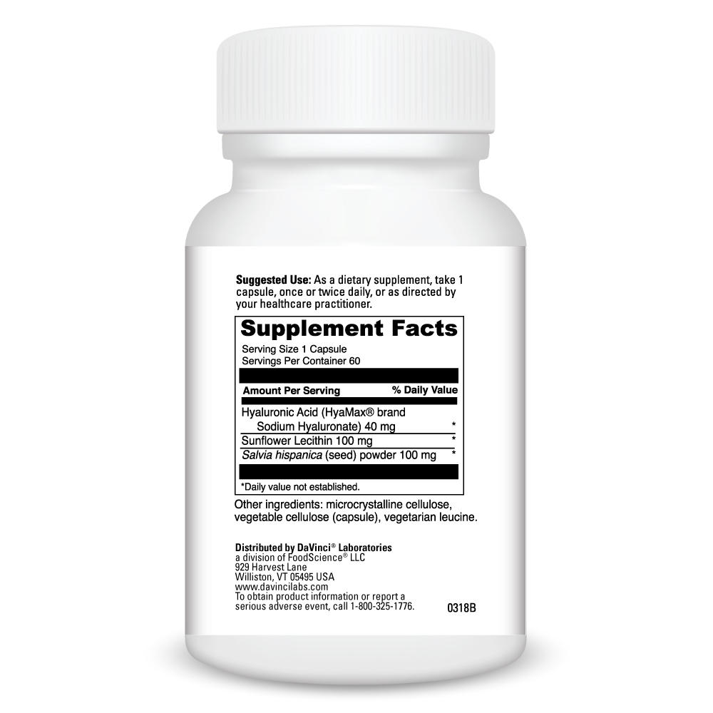 Hyaluronic Acid Supplement Facts Label